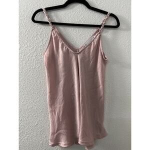 Wanderlux‎ Womans Sleeveless Tank Cami Braided Straps Pink Size S